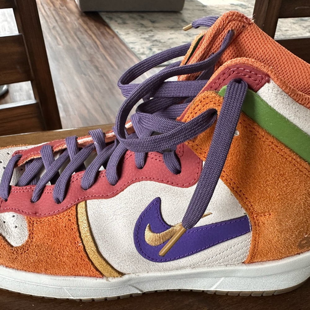 Nike Kids' Orange and Purple Sneakers - Picture 2 of 9